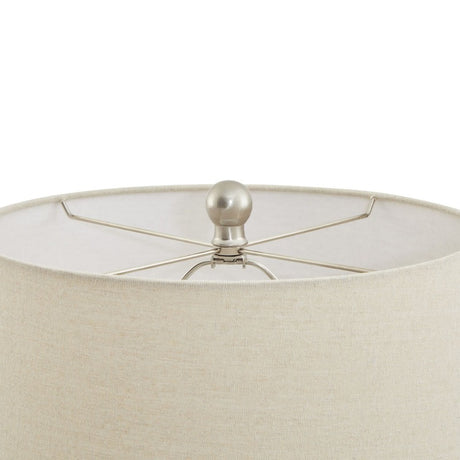 Lattice Ceramic Table Lamp With Linen Shade