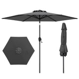 Parasol 230 cm garden umbrella with crank, can be folded 35 on both sides, patio umbrella with 6 ribs, grey