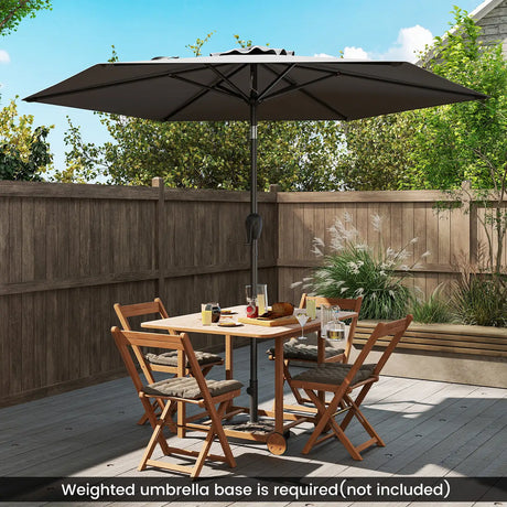 Parasol 230 cm garden umbrella with crank, can be folded 35 on both sides, patio umbrella with 6 ribs, grey