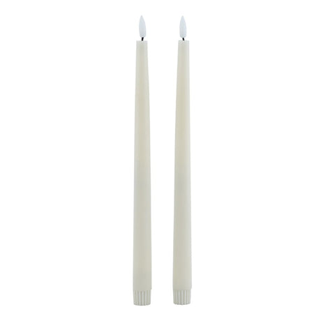 Luxe Collection S/2 Taupe LED Wax Dinner Candles