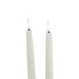 Luxe Collection S/2 Taupe LED Wax Dinner Candles