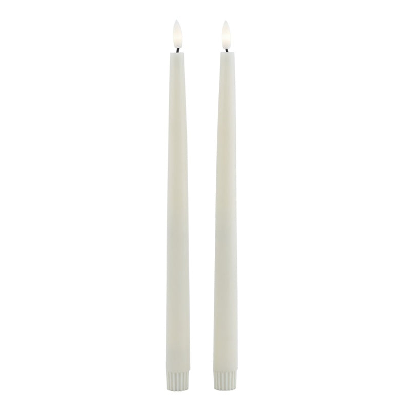 Luxe Collection S/2 Taupe LED Wax Dinner Candles