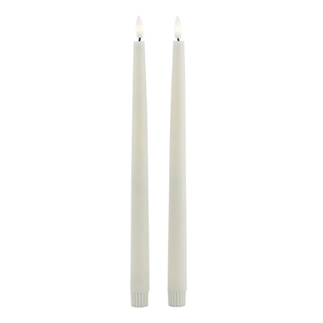 Luxe Collection S/2 Taupe LED Wax Dinner Candles