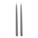 Luxe Collection S/2 Grey LED Wax Dinner Candles