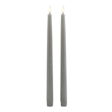 Luxe Collection S/2 Grey LED Wax Dinner Candles