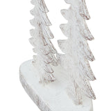 Small Three Snowy Pine Tree Sculpture