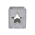 White Ceramic Star Cut-Out Square Tealight Holder