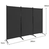 3-Panel Room Divider Folding Privacy Partition Screen for Office Room-Black