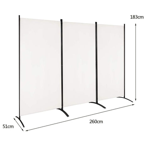 3-Panel Room Divider Folding Privacy Partition Screen for Office Room-White