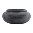 Amalfi Grey Round Ribbed Planter