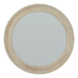 Washed Wood Round Framed Mirror