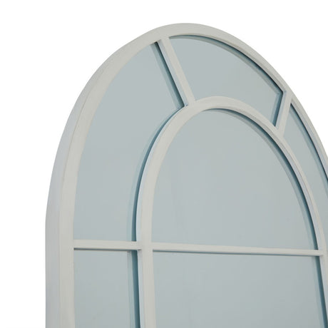 White Large Arched Window Mirror