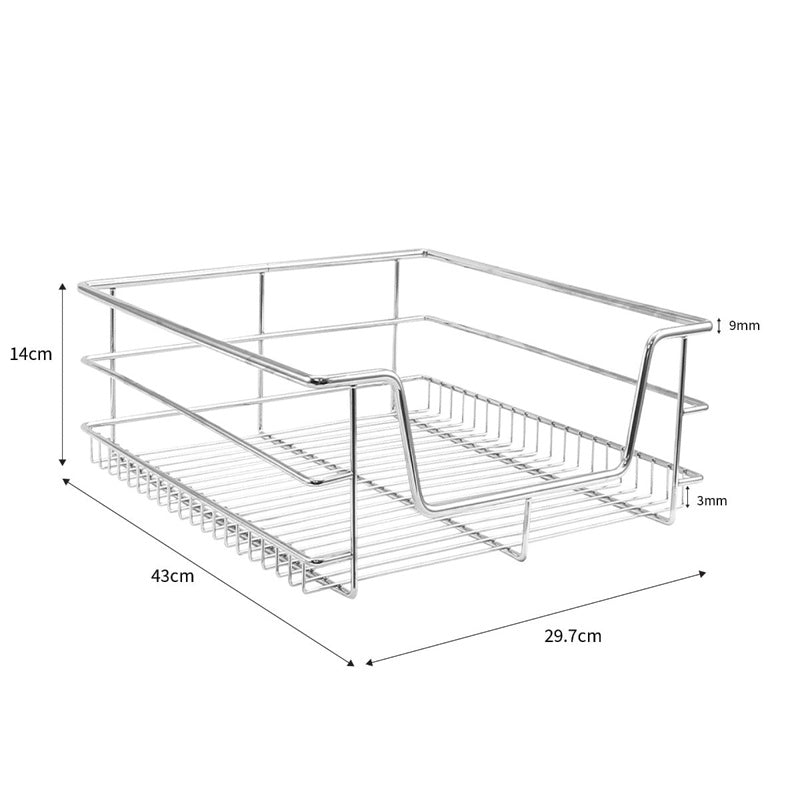 6 x KuKoo Kitchen Pull Out Storage Baskets – 400mm Wide Cabinet