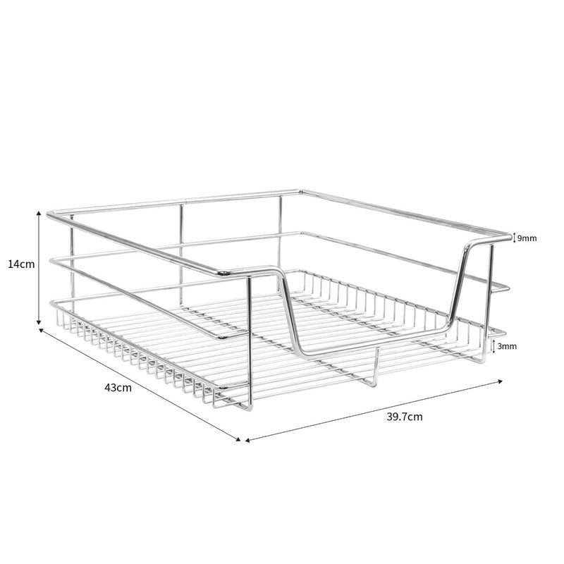 3 x KuKoo Kitchen Pull Out Storage Baskets – 500mm Wide Cabinet