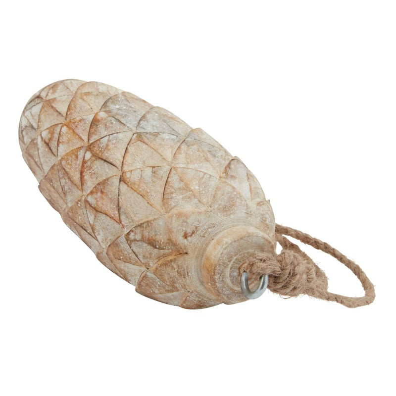 Antique White Wash Large Pine Cone Bauble