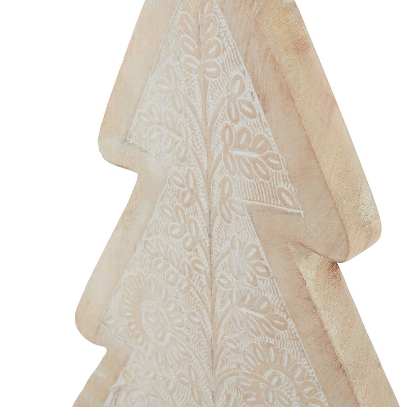 White Wash Collection Wooden Large Patterned Decorative Tree