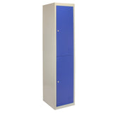 3 x Metal Storage Lockers - Two Doors, Blue - Flatpack