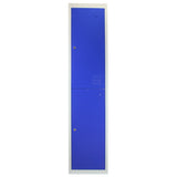 3 x Metal Storage Lockers - Two Doors, Blue - Flatpack