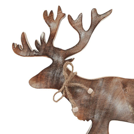 White Wash Collection Wooden Stag Decoration