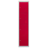 Metal Storage Lockers - Four Doors, Red