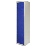 3 x Metal Storage Lockers - Six Doors, Blue - Flatpack