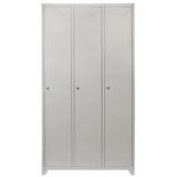 Metal Storage Lockers - Three Doors, Grey