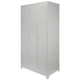 Metal Storage Lockers - Three Doors, Grey