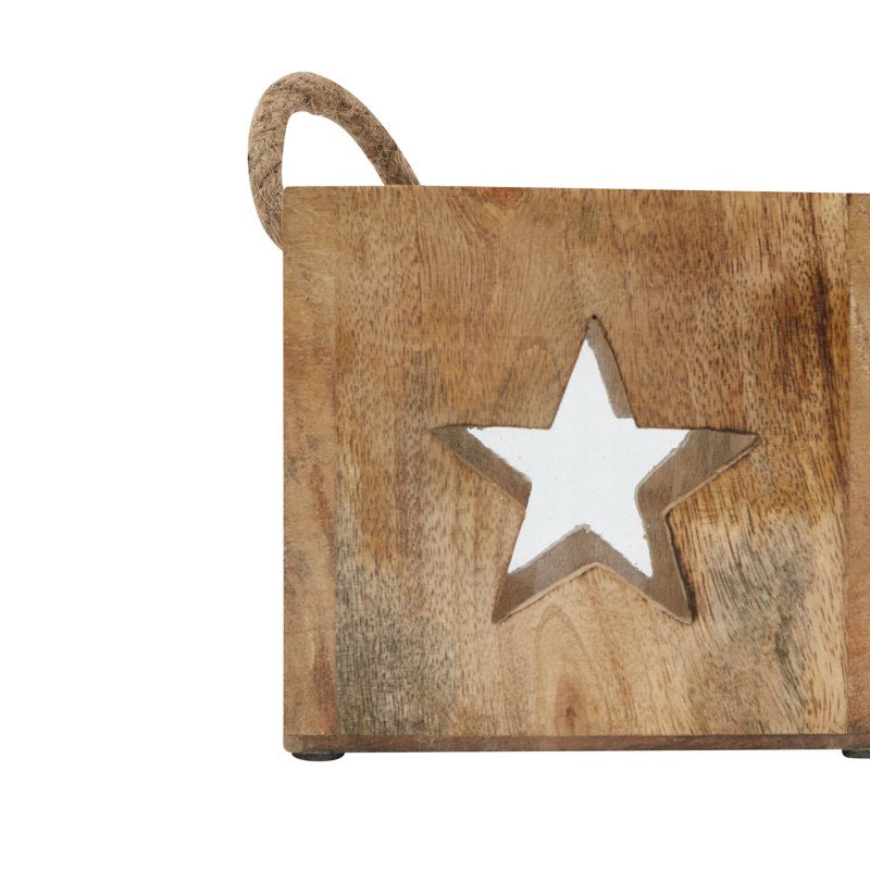 Natural Wooden Star Tealight Candle Holder