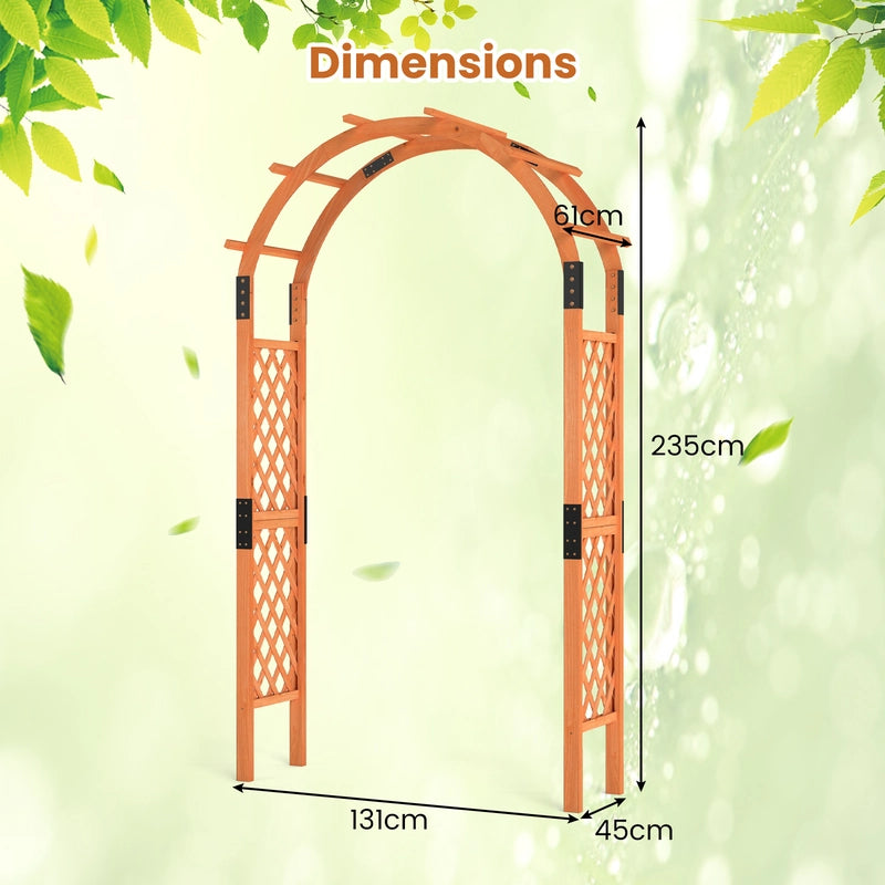 Wooden rose arch for climbing plants garden arch archway trellis climbing aid trellis