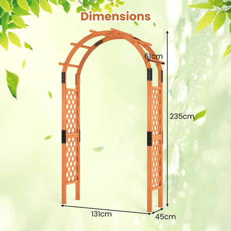 Wooden rose arch for climbing plants garden arch archway trellis climbing aid trellis