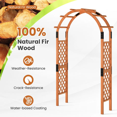Wooden rose arch for climbing plants garden arch archway trellis climbing aid trellis