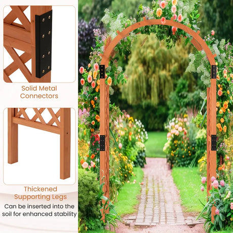 Wooden rose arch for climbing plants garden arch archway trellis climbing aid trellis
