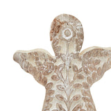 White Wash Collection Patterned Large Angel Decoration