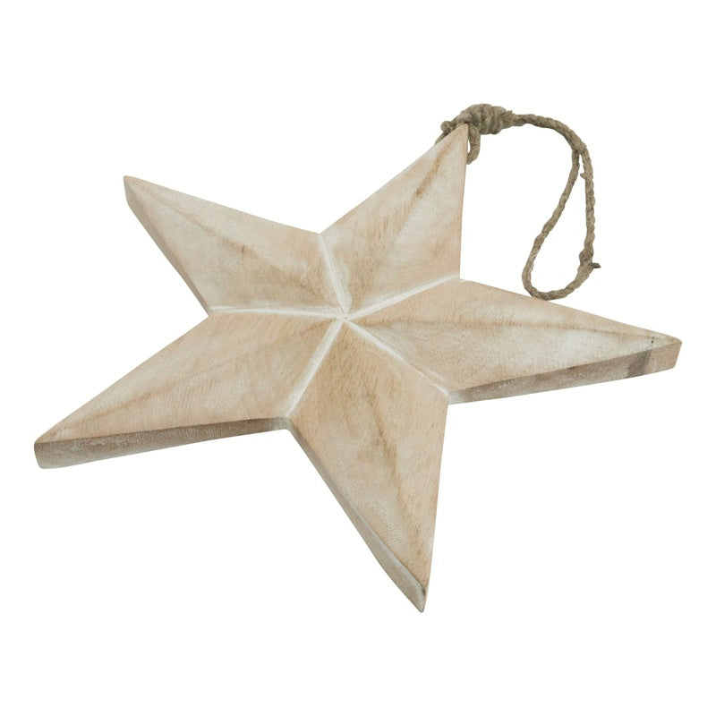 White Wash Collection Hanging Star Decoration