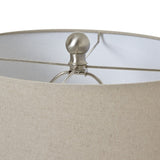 White Ceramic Ginger Jar Lamp With Linen Shade