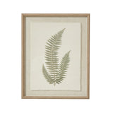 Fern Art On Texture-Torn Paper With Beaded Frame