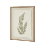 Fern Art On Texture-Torn Paper With Beaded Frame