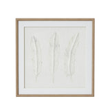 Solli White Feathers Art Mounted In Beaded Frame