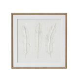 Solli White Feathers Art Mounted In Beaded Frame