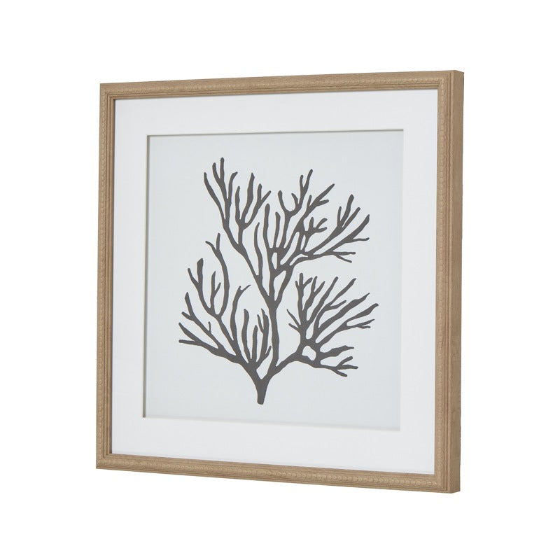 Reef Coral Art Mounted In Beaded Frame