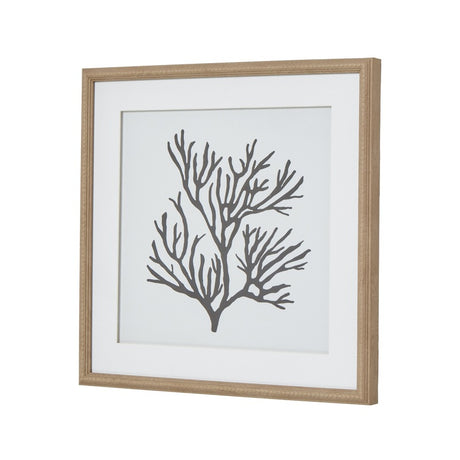 Reef Coral Art Mounted In Beaded Frame