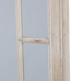 Large Washed Wood Framed Window Mirror