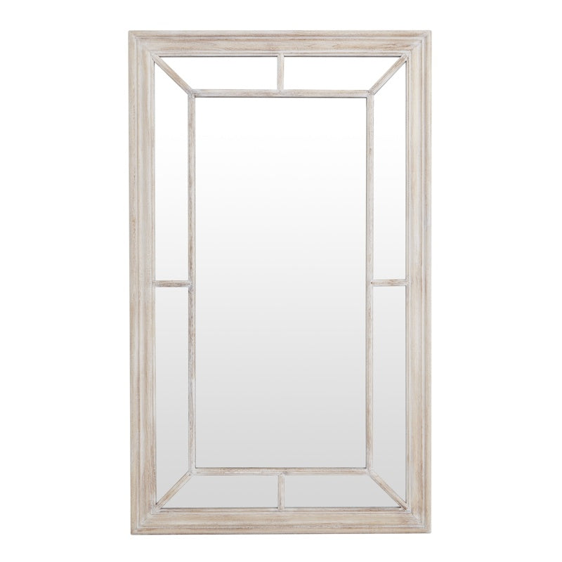 Washed Wood Framed Window Mirror