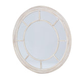 Washed Wood Framed Round Mirror