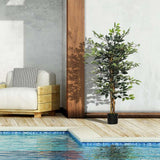 HOMCOM Set of Two Artificial Ficus Trees