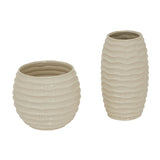 Pallida Tall Ridged Vase