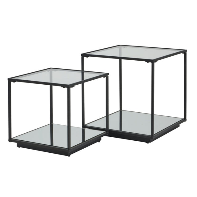 Lennox Black Framed Set Of 2 Side Tables