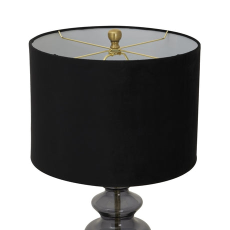 Luxton Glass Urn Lamp With Black Velvet Shade