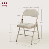 HOMCOM Linen-Look Set of Four Cushioned Folding Chairs - Beige