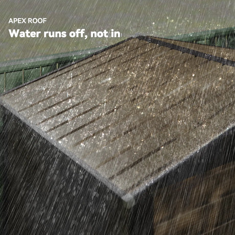 Outsunny 4 x 6ft Galvanised Steel Garden Shed, with Lock and Gloves - Oak